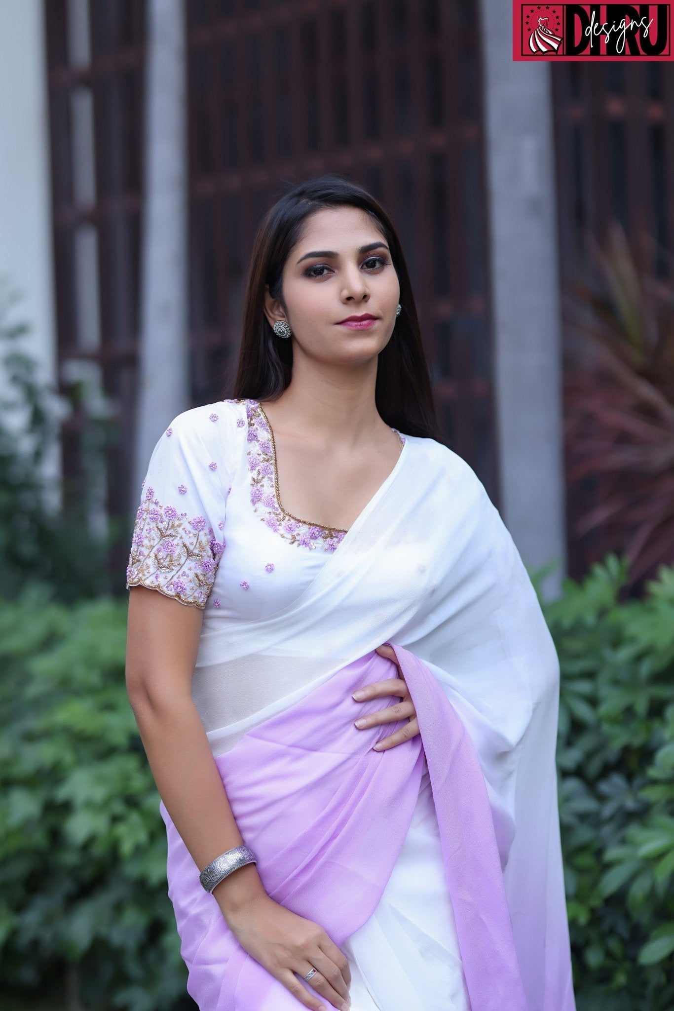 Lavender ombré saree - Dhru Boutique and Fabrics