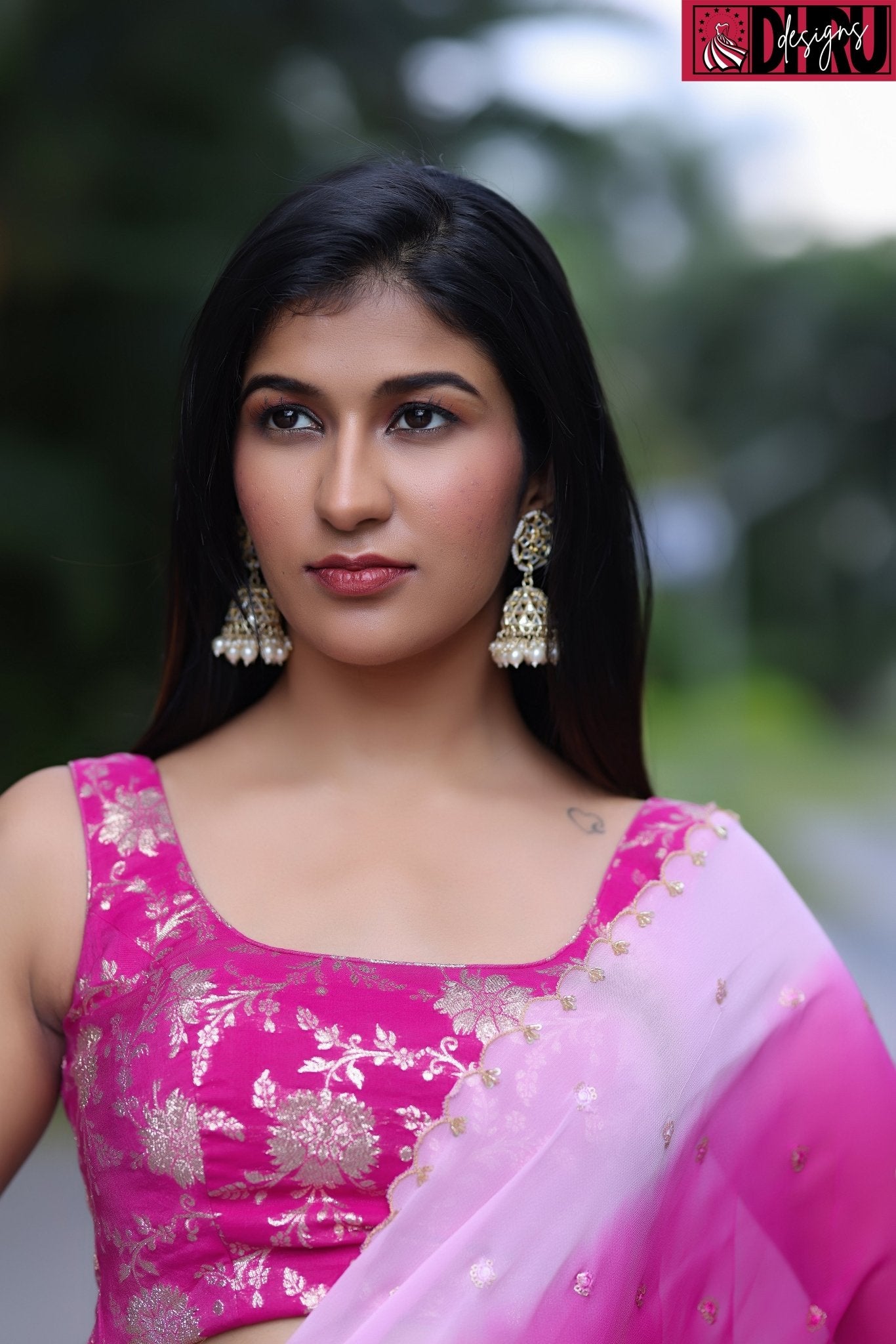 Ombré georgette saree - Dhru Boutique and Fabrics